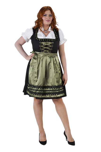 Dirndl nero verde oliva, cervo