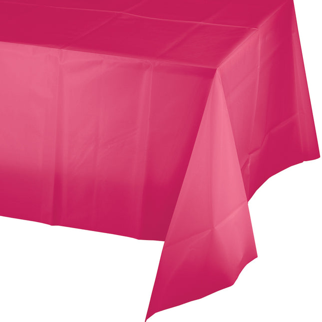 Tovaglia fucsia in plastica 2,74m