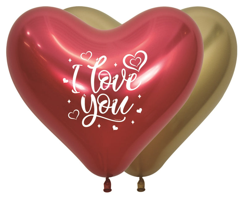 Palloncini Cuore I Love You Reflex 35cm 12pz