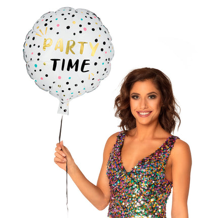 Palloncino ad elio Party Time a doppia faccia 45 cm