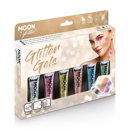 Moon Glitter Holographic Fine Glitter Gel Argento 12ml