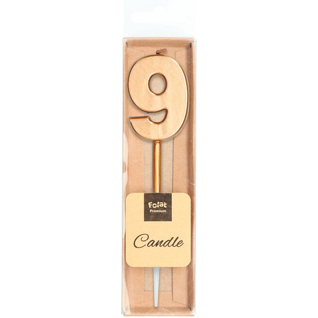 Candela 9 anni bronzo metallizzato 15 cm