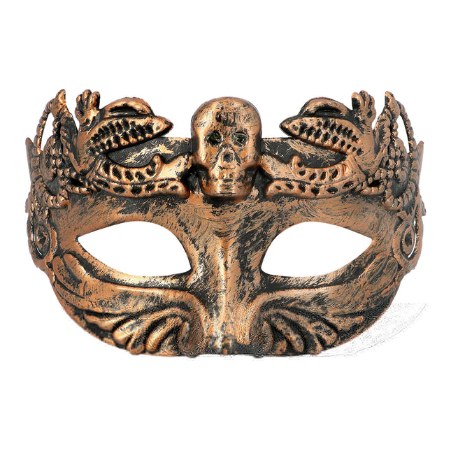 Maschera per occhi di Halloween Testa di Morte Marrone