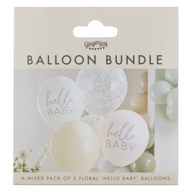 Palloncini baby shower Hello Baby 5pz