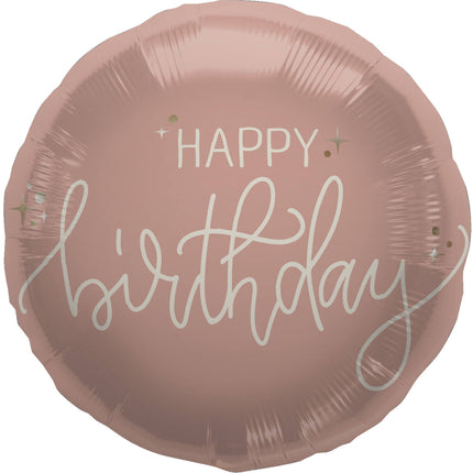 Palloncino ad elio Happy Birthday Rosa Vuoto 45cm