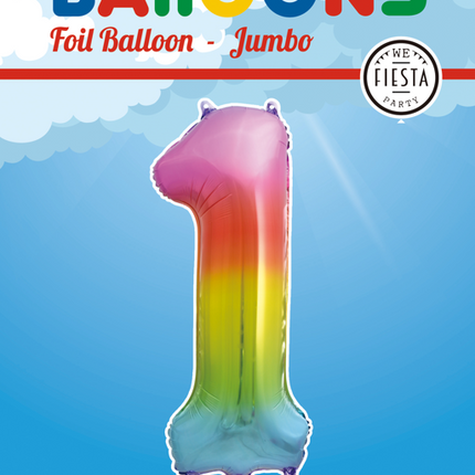 Palloncino Foil Figura 1 Arcobaleno XL 86cm vuoto