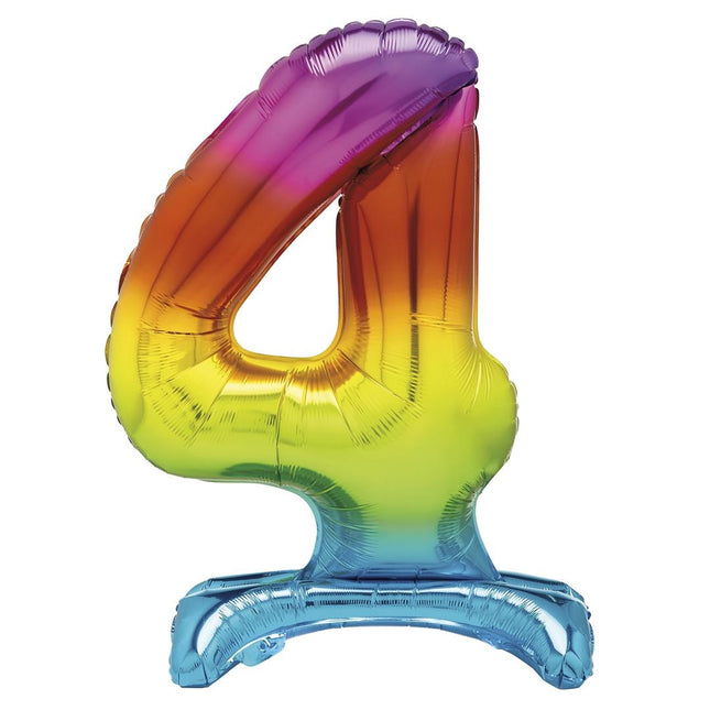 Pallone con figura arcobaleno 4 anni con standard 76 cm