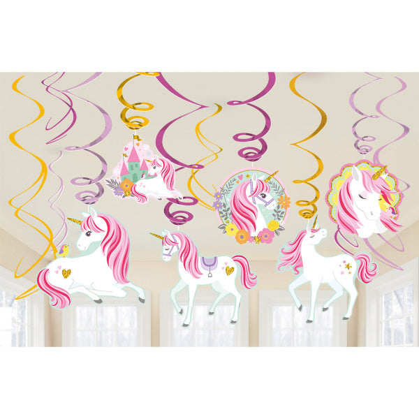 Decorazione Unicorno da appendere 61 cm 12 pezzi