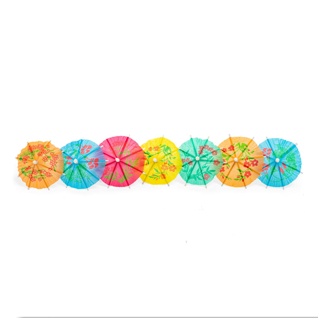 Bastoncini da cocktail Parasole colorati 8cm 12pz