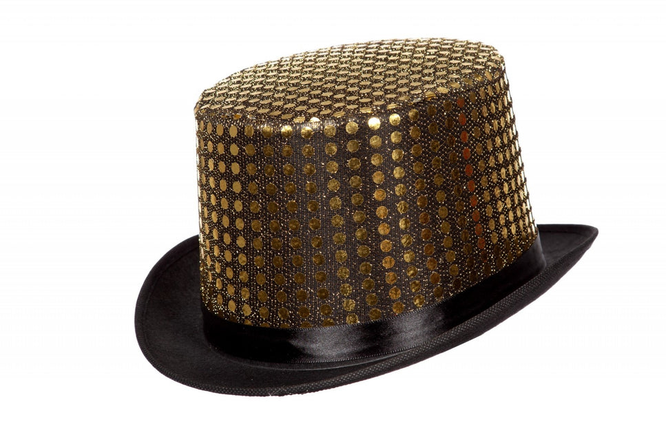 Cappello con paillettes oro