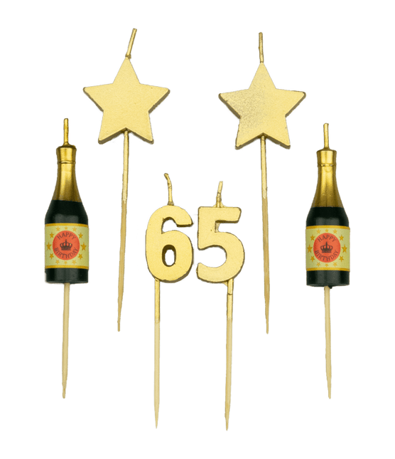 Candele 65 anni Champagne 17,5 cm