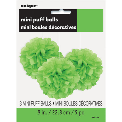 Pompon verde lime 20 cm 3 pezzi