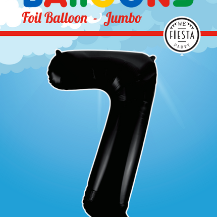 Pallone Foil Figura 7 Nero XL 86cm vuoto