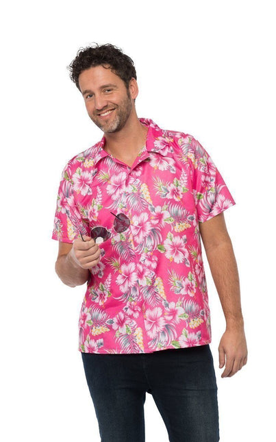 Camicia hawaiana rosa