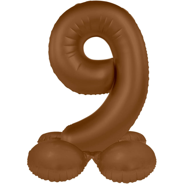 Palloncino figura 9 anni marrone opaco 72 cm