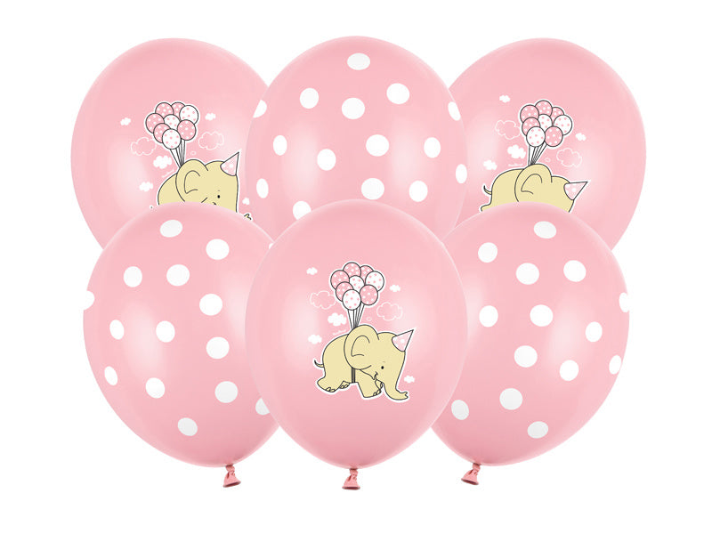 Palloncini Baby Elefante Rosa 30cm 6 pezzi