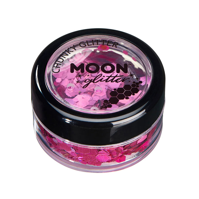 Moon Glitter Holographic Chunky Glitter Rosa 3g