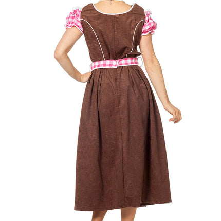 Abito Dirndl Rosa Oktoberfest Donna Lungo