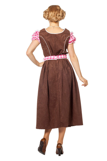 Abito Dirndl Rosa Oktoberfest Donna Lungo