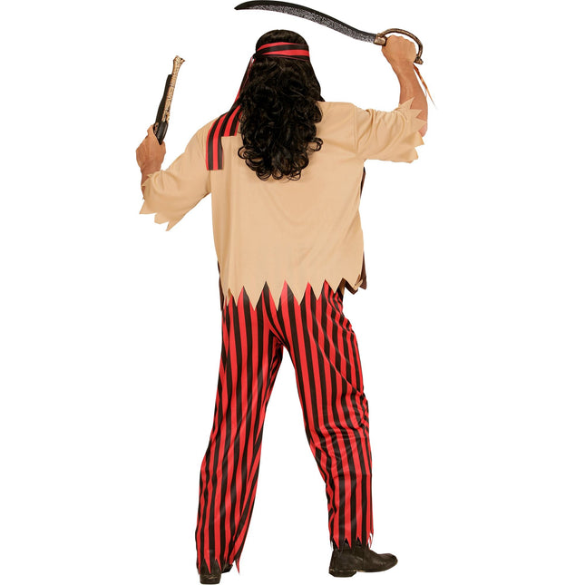 Costume da pirata marrone uomo 4 pezzi