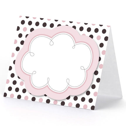 Carte da tavola rosa nero 8,4 cm 6 pezzi