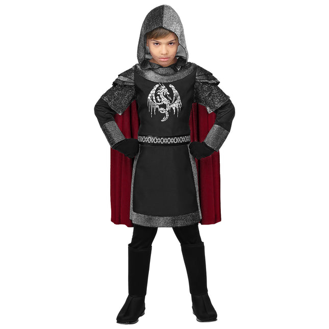 Costume da Cavaliere Grigio Nero Ragazzo