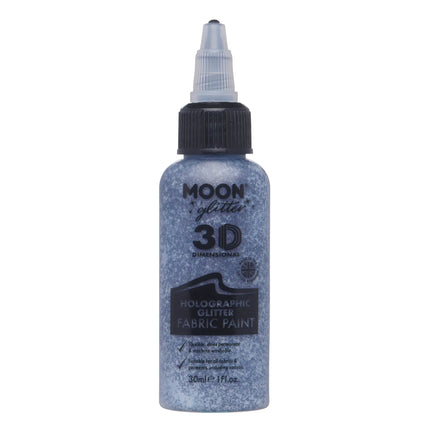 Moon Glitter Holographic Glitter Fabric Paint Nero 30 ml