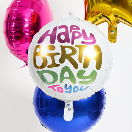 Palloncino ad elio Happy Birthday Retro vuoto 45cm