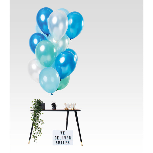 Palloncini blu azzurro cromo 33cm 15pz