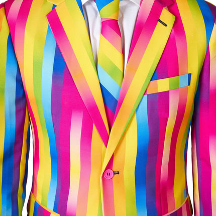 Tuta a strisce arcobaleno da uomo OppoSuits