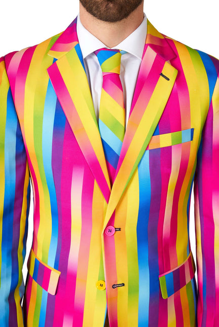 Tuta a strisce arcobaleno da uomo OppoSuits