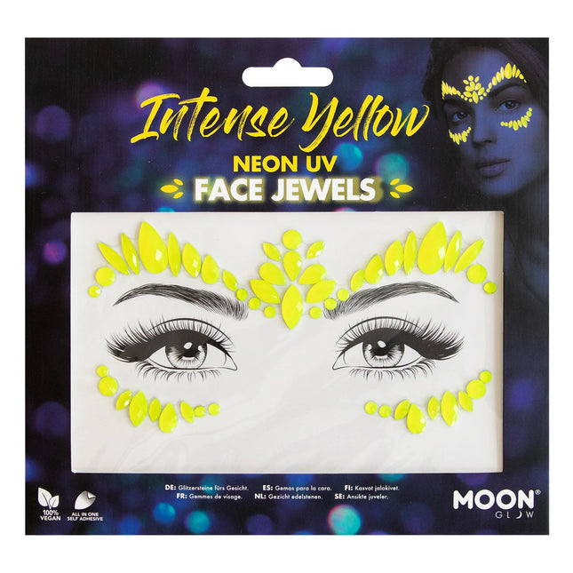 Gioielli per il viso Moon Glow Neon UV Giallo Intenso