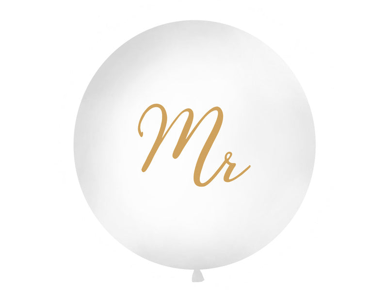 Palloncino bianco Mr Gold 1m