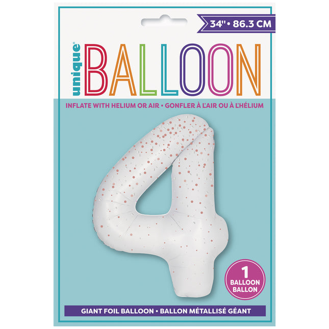 Palloncino a 4 anni a pois bianchi 86 cm