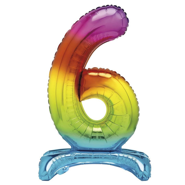 Pallone con figura arcobaleno 6 anni con standard 76 cm