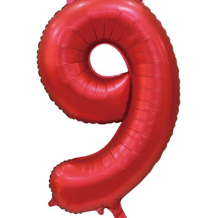 Palloncino numero rosso 9 anni lucido 86 cm