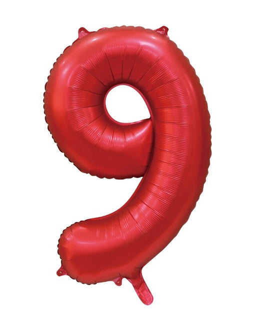 Palloncino numero rosso 9 anni lucido 86 cm