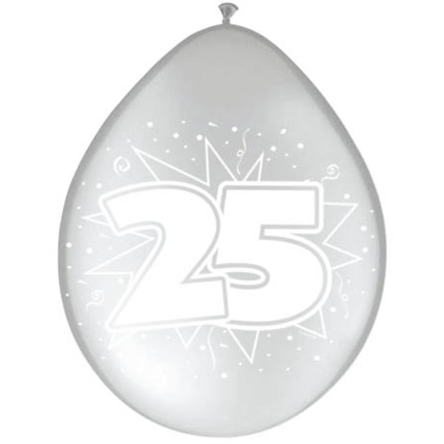 Palloncini 25 Argento Metallizzato 30cm 8pz