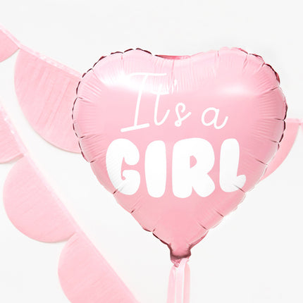 Palloncino ad elio Cuore It's A Girl vuoto 45 cm