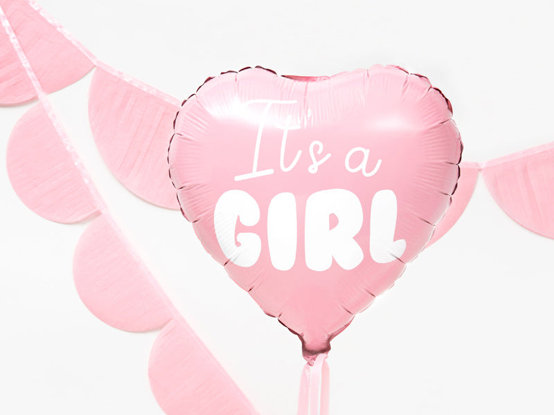 Palloncino ad elio Cuore It's A Girl vuoto 45 cm