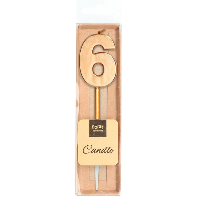 Candela 6 anni bronzo metallizzato 15 cm