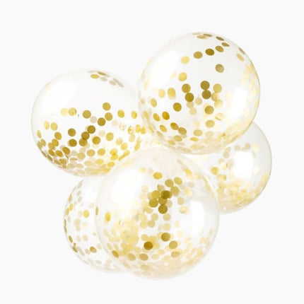 Palloncini a coriandoli oro 30cm 6pz