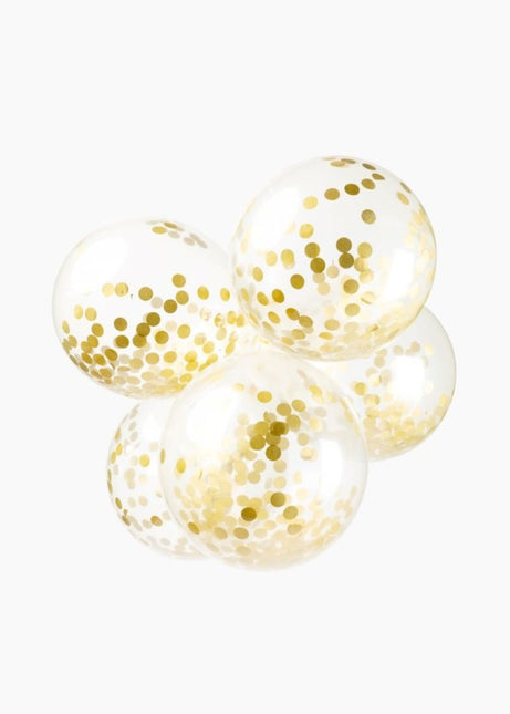 Palloncini a coriandoli oro 30cm 6pz