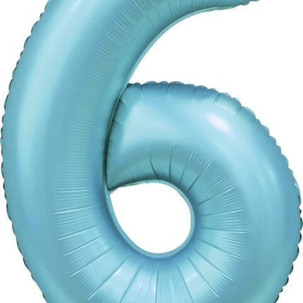 Palloncino figura azzurro 6 anni lucido 86 cm