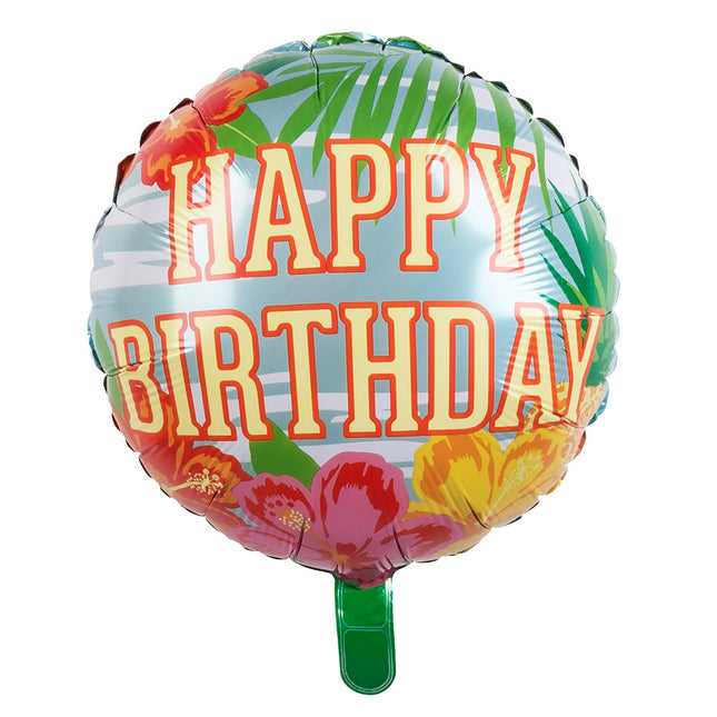 Palloncino ad elio Happy Birthday vuoto su due lati 45 cm