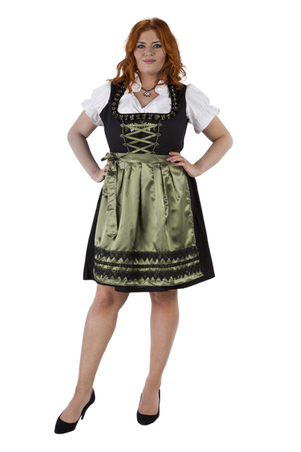 Dirndl nero verde oliva, cervo