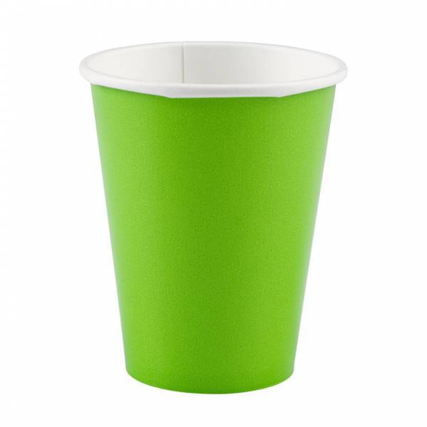 Bicchieri di cartone verde lime 266ml 8pz