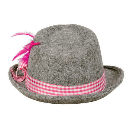 Cappello Oktoberfest Tiroler Grigio Rosa