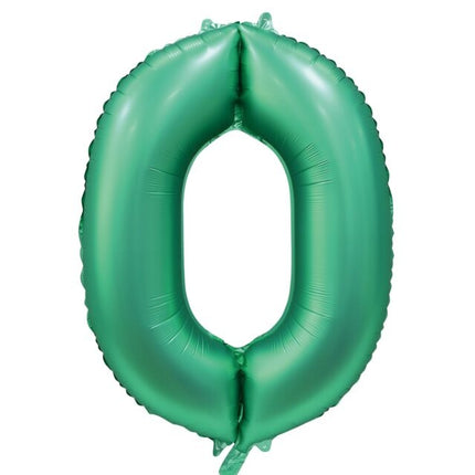 Palloncino Numero Verde 0 Anno Lucido 86cm