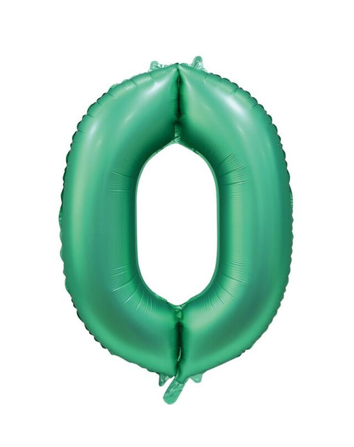 Palloncino Numero Verde 0 Anno Lucido 86cm